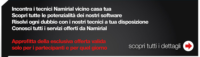 Incontra i tecnici Namirial vicino casa tua. Scopri tutte le potenzialità dei nostri software. Risolvi ogni dubbio con i nostri tecnici a tua disposizione. Approfitta della esclusiva offerta valida solo per i partecipanti e per quel giorno. Scopri i dettagli