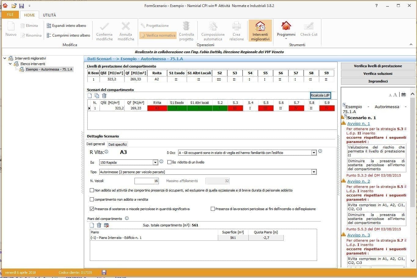 tabella analisi scenari incendio