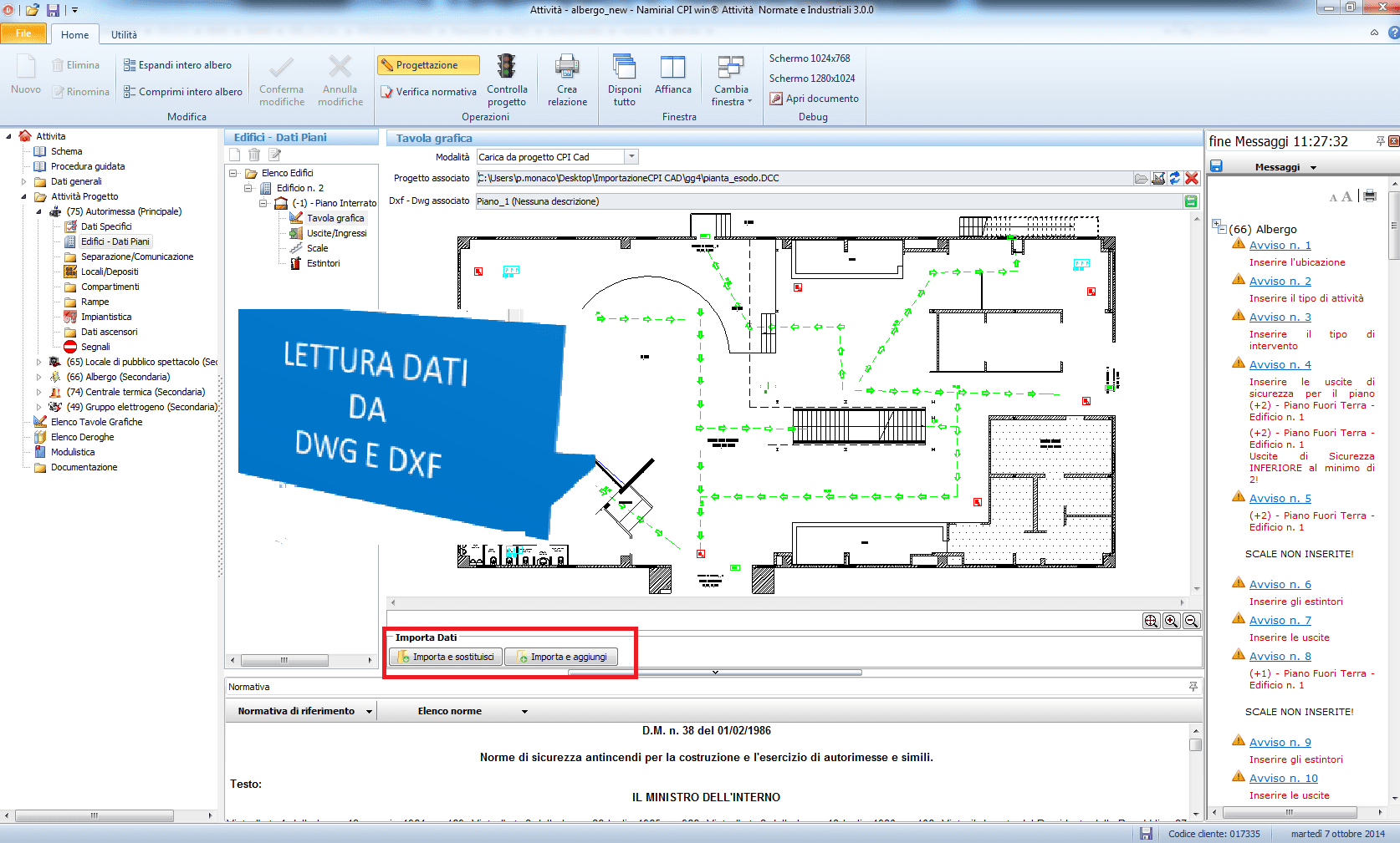 Lettura automatica dei dati da CPI CAD