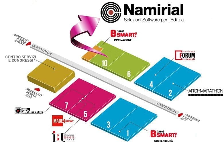 Piantina Padiglione Namirial MADE 2019