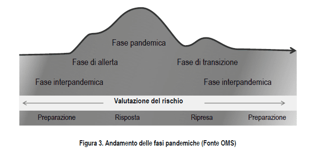 Grafico andamento delle fasi pandemiche