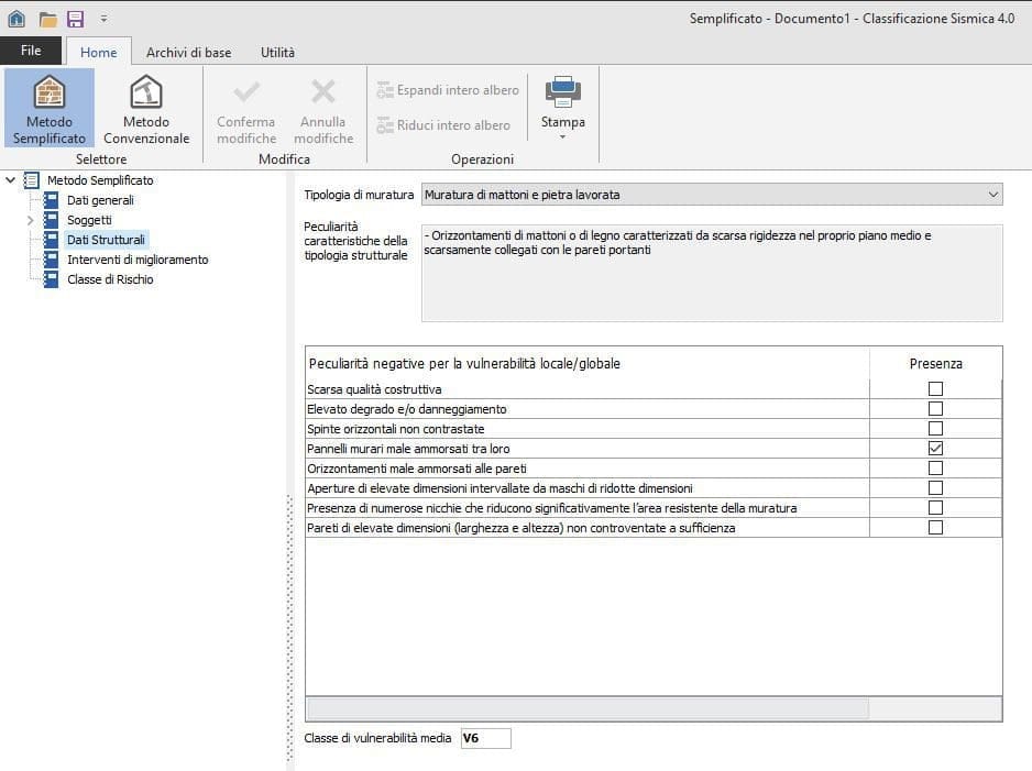 Classificazione Sismica - Informazioni strutturali