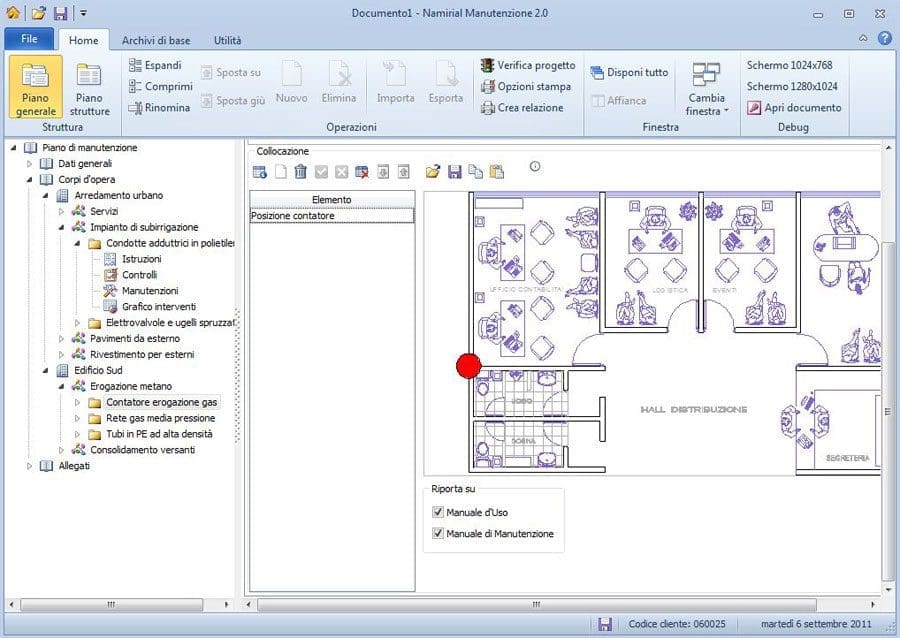 Manutenzione - Collocazione grafica elemento tecnico