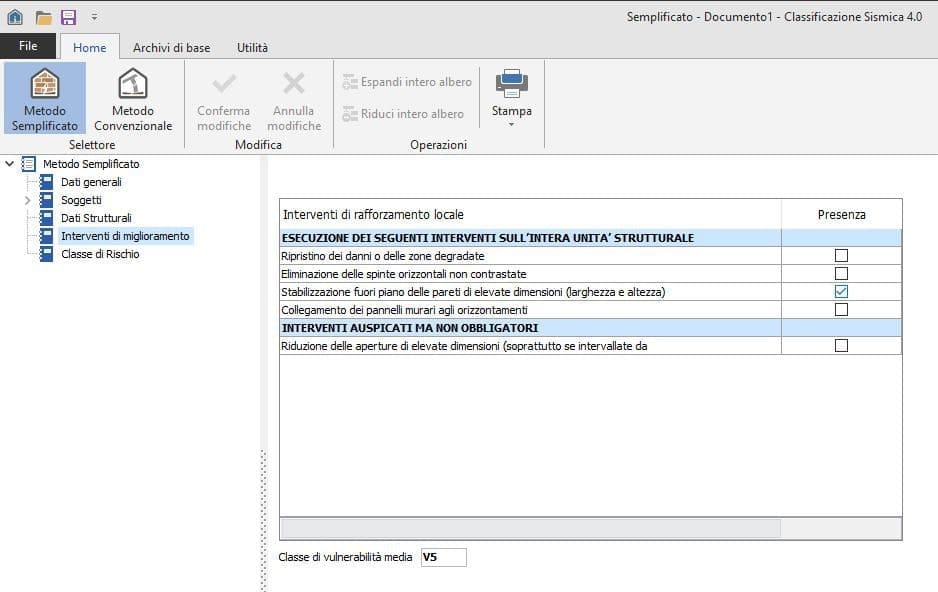 Classificazione Sismica - Interventi di miglioramento