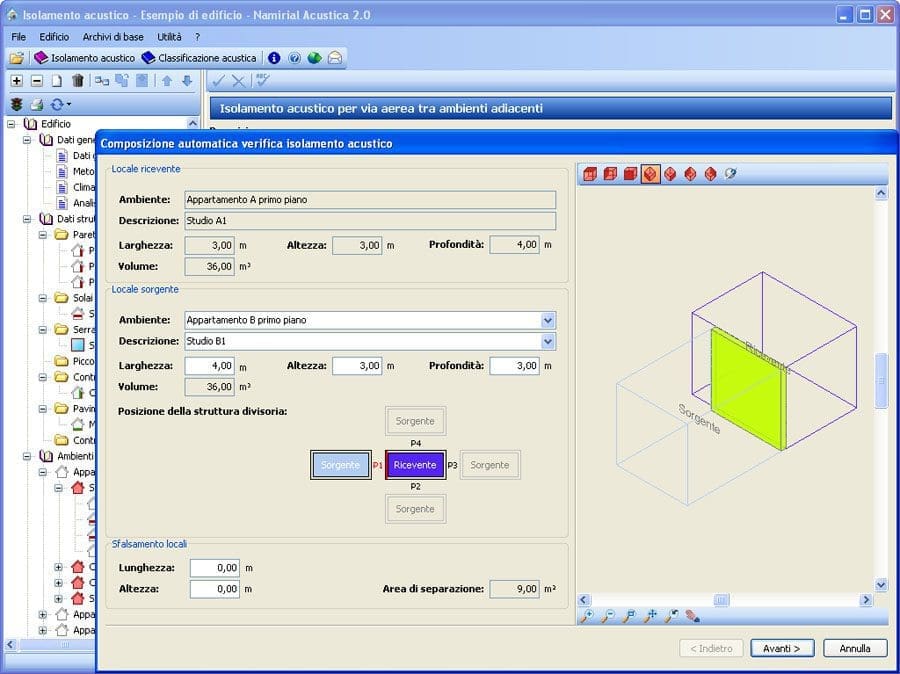Software Acustica - Verifica acustica con composizione guidata