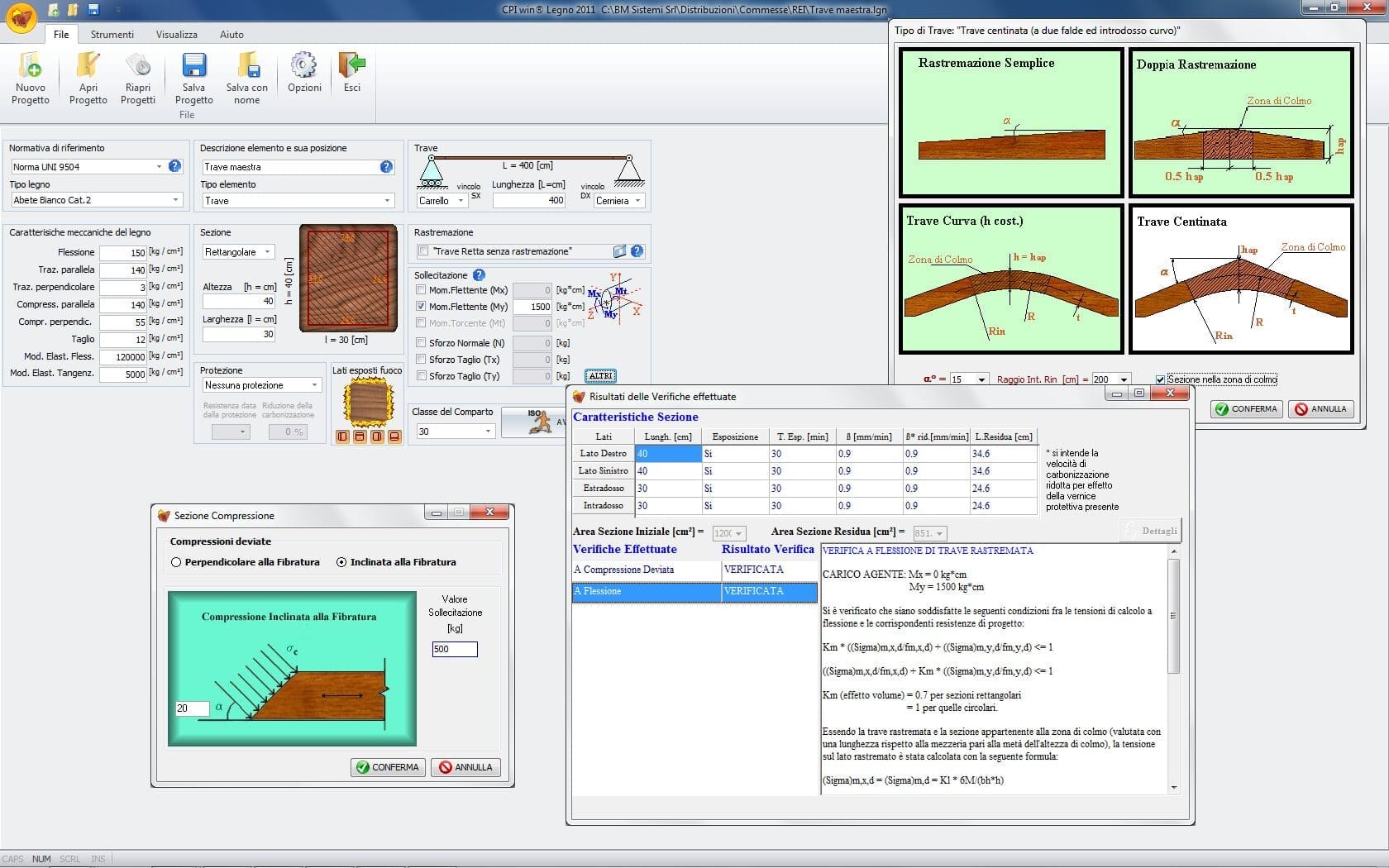 CPI win REI - Verifica trave in legno