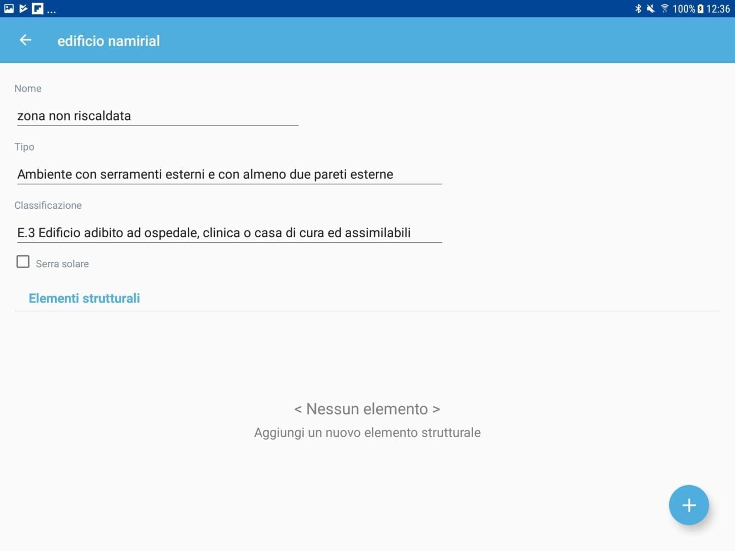 App Termo Android - Dati Edificio