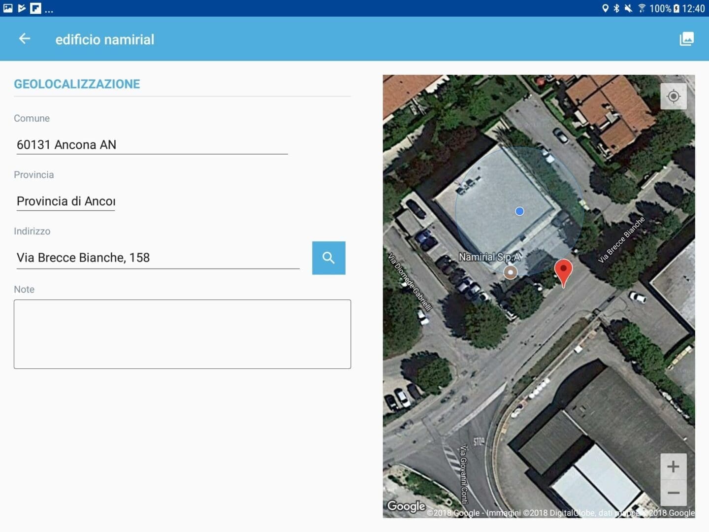 App Termo Android - Geolocalizzazione