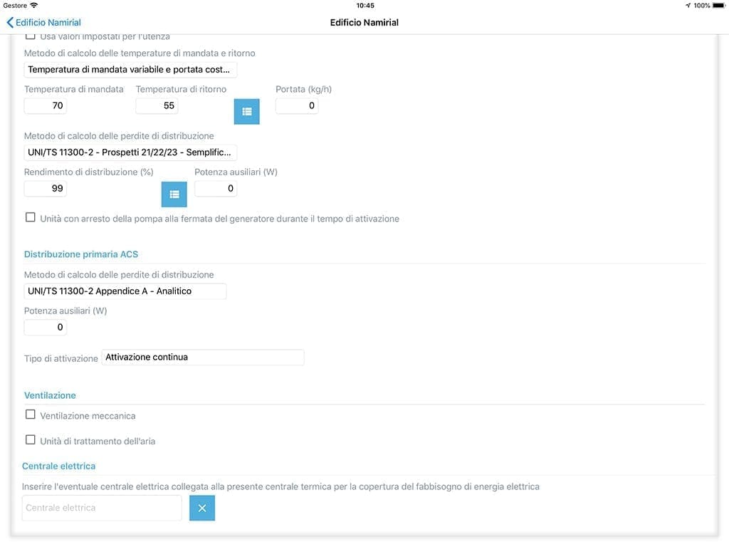 App Termo iOS - Centrale
