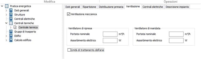 Centrale termica ventilazione