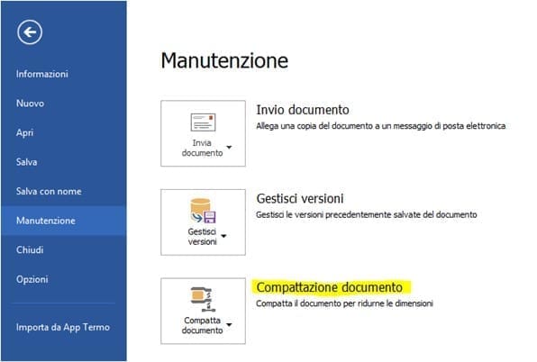 Compattazione documento