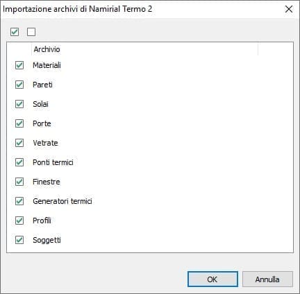 Importazione archivi Termo 2