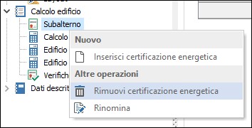 Rimuovi certificazione energetica