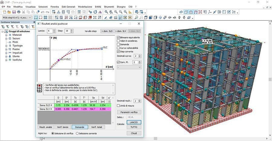 CMP - Visualizzazione risultati analisi di pushover