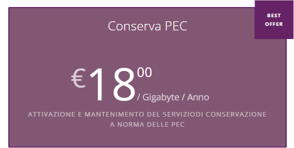 Conserva PEC offerta