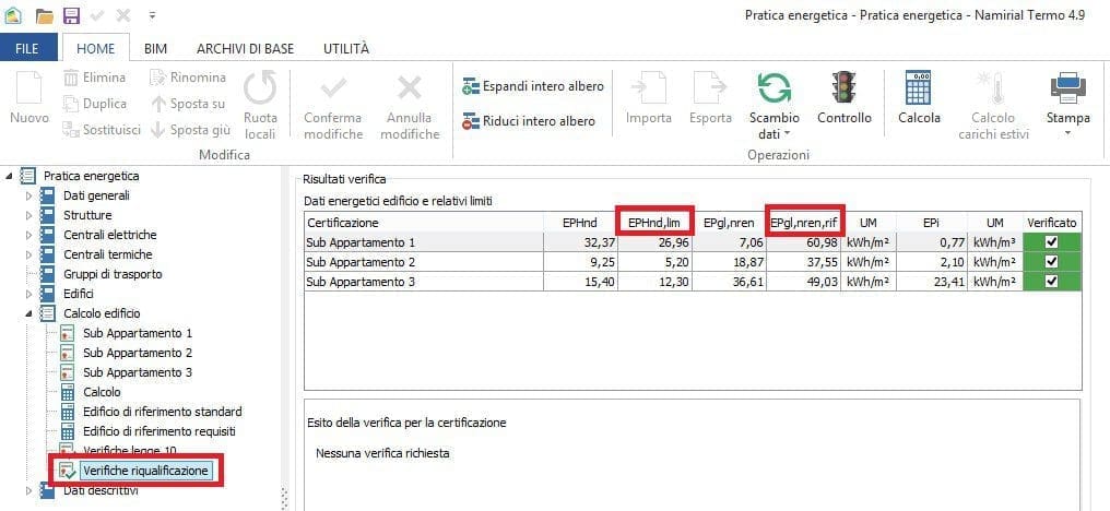 Detrazioni fiscali 65% - Dati verifiche riqualificazione - Termo