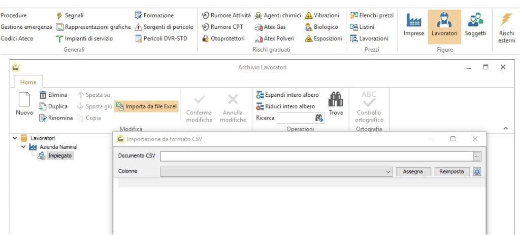 FAQ Sicurezza Lavoro - Importare lista lavoratori
