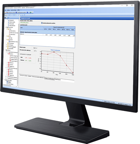 Software Acustica - Risultati dei calcoli e grafici