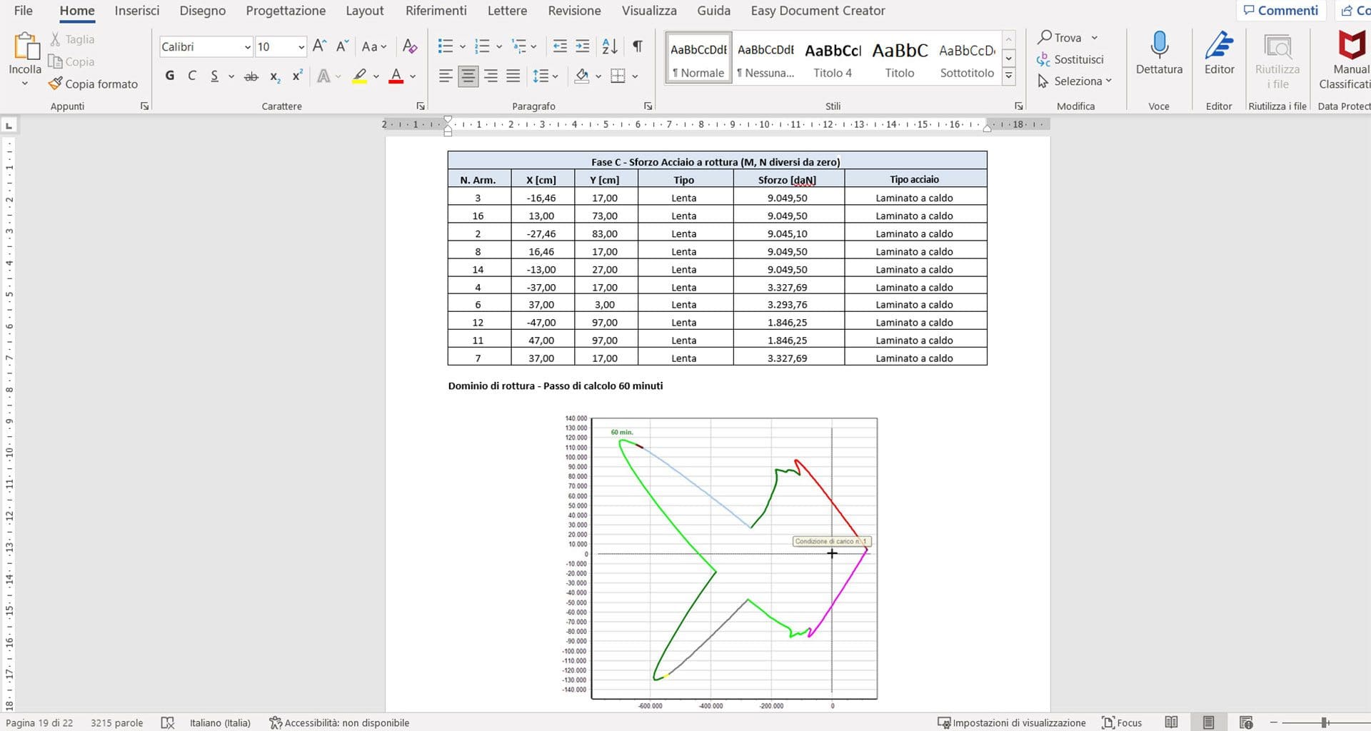 Modulo Calcestruzzo EC2 screen dati pagina relazione risultati di calcolo