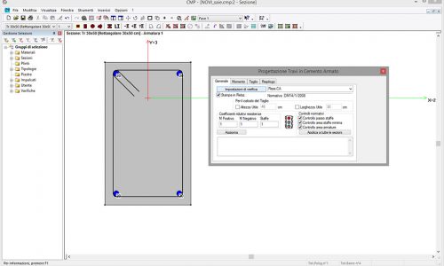 Progetto travi c.a. - dati generali